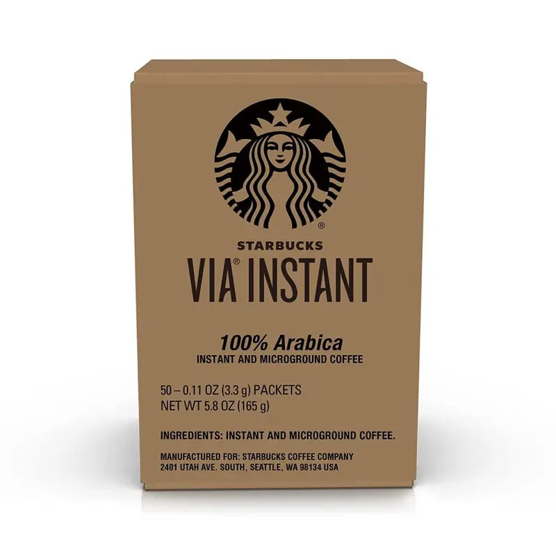 Starbucks VIA Instant Decaf Italian Roast Coffee, Dark Roast, 100% Arabica, 50 Packets