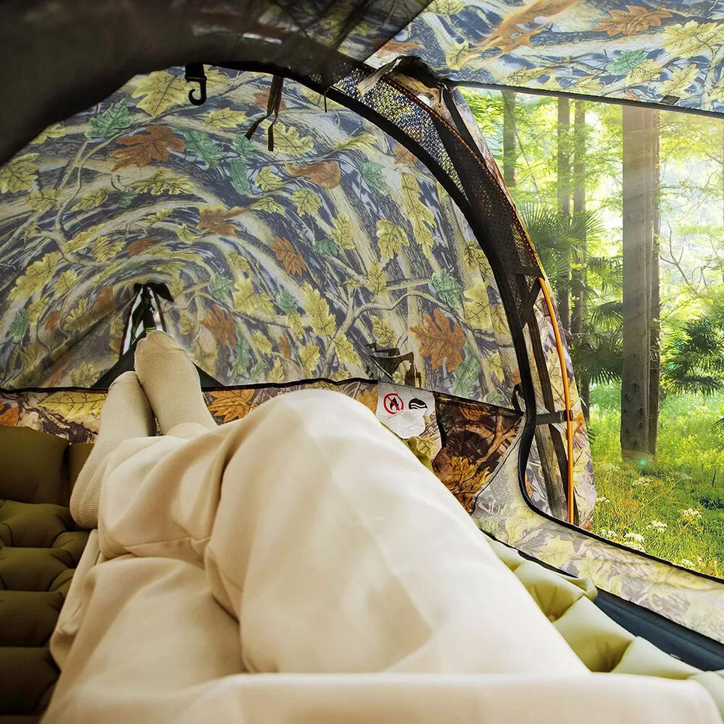 Lay Flat Hammock Tent Camping Hammock Tent with Mosquito Net Hanging Bed Camo