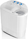 Home Compact Washing Machine with Twin Tub for Wash and Spin Dry, Portable, Built-in Gravity Drainage System, Agitation Wash Cycles, Use Less Soap and Water, for Dorms, Apartments, RVs