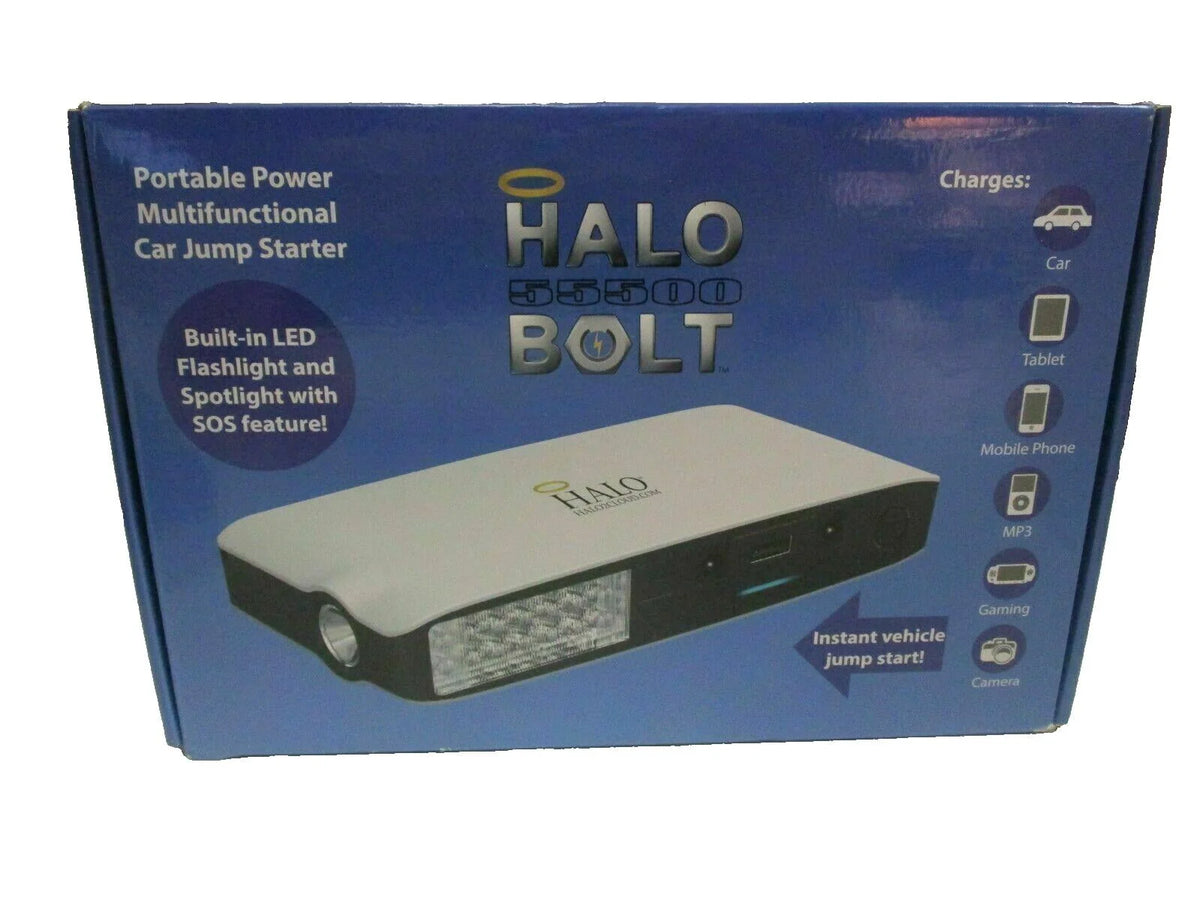 HALO Bolt 55500 Portable Phone Laptop Charger Car Jump Starter with AC Outlet