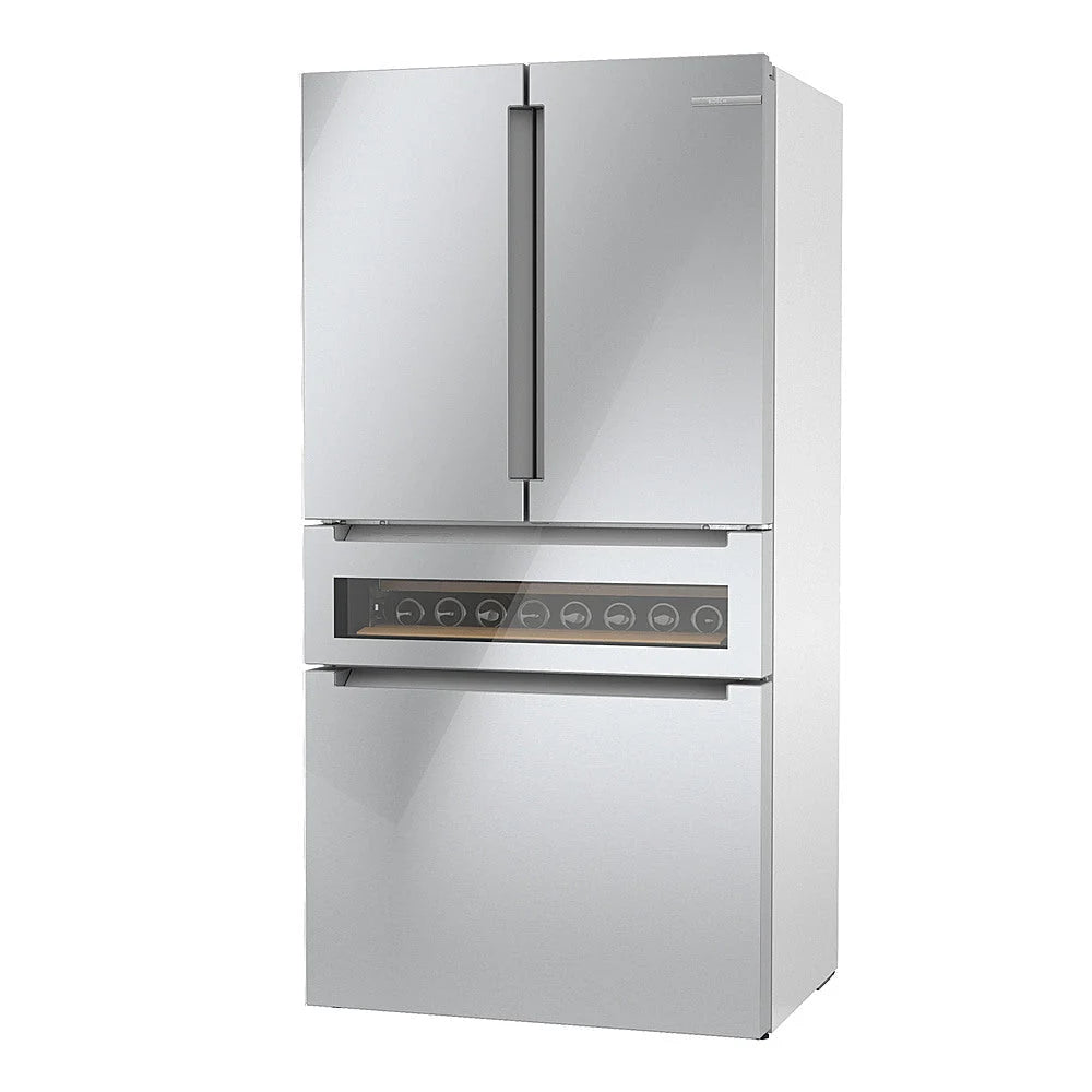 Bosch - 800 Series 20.5 Cu. Ft. 4-Door French Door Counter-Depth Smart Refrigerator - Stainless steel