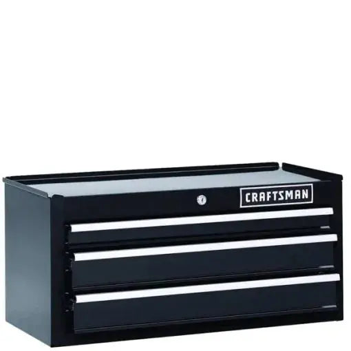 Craftsman 26-Inch 3-Drawer Heavy-Duty Tool Chest  Ball-Bearing Slides, Black Finish