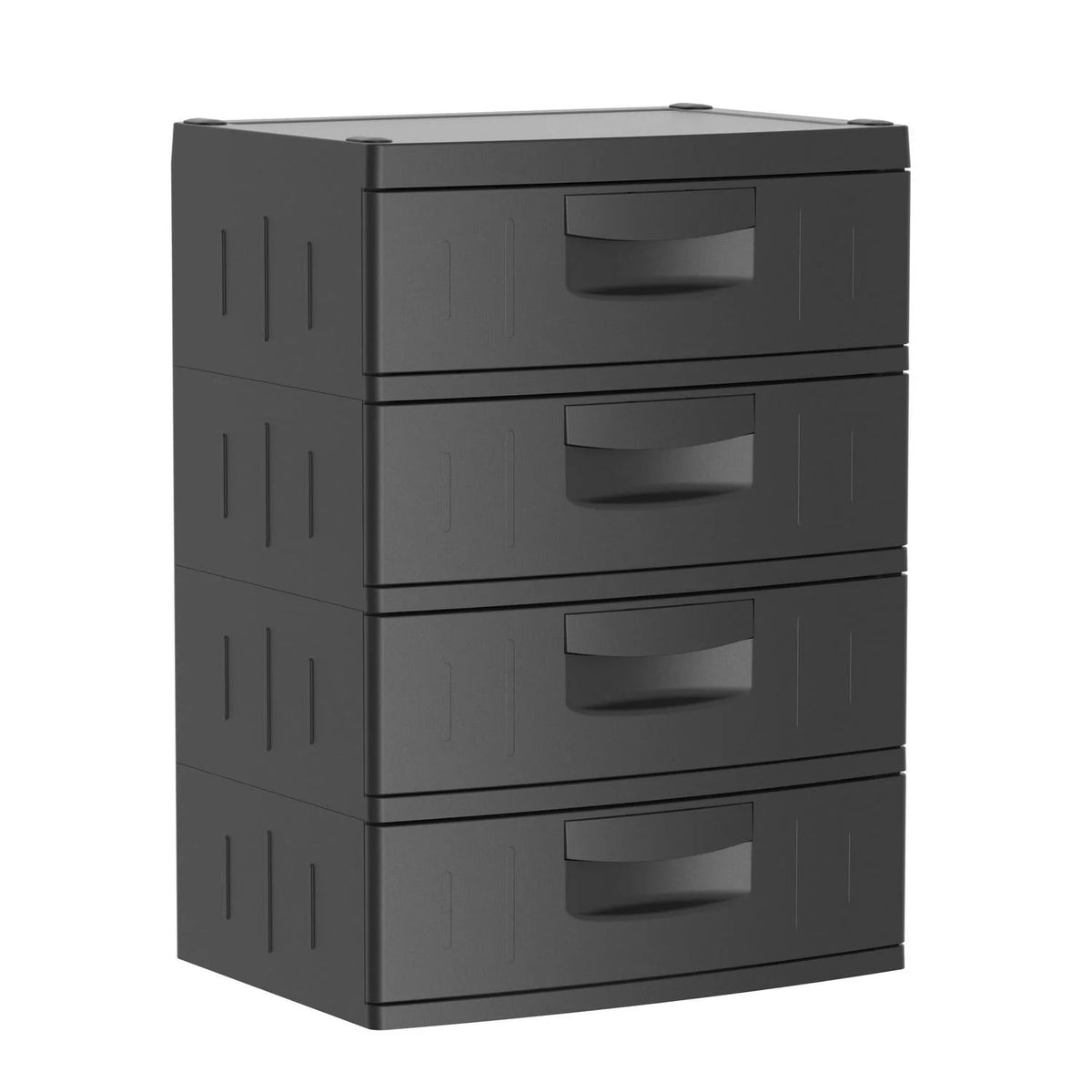 Hyper Tough 4 Drawer Plastic Garage Storage Cabinet 18.7 D x 25.39 W x 35.31 H . Black