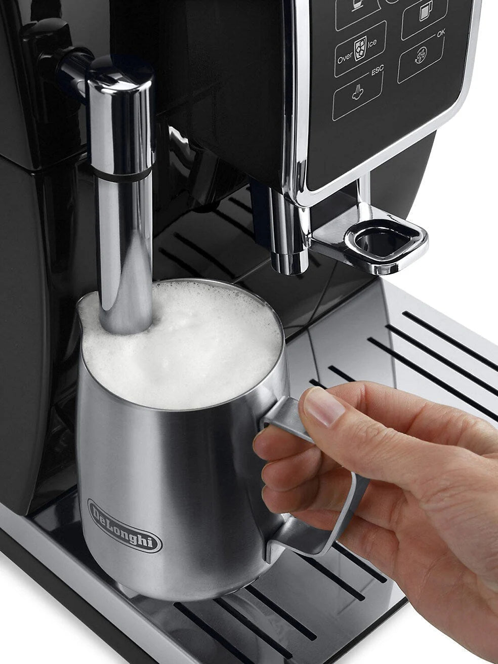 De'Longhi - Dinamica Espresso Machine with 15 bars of pressure and Milk Frother - Black/Stainless