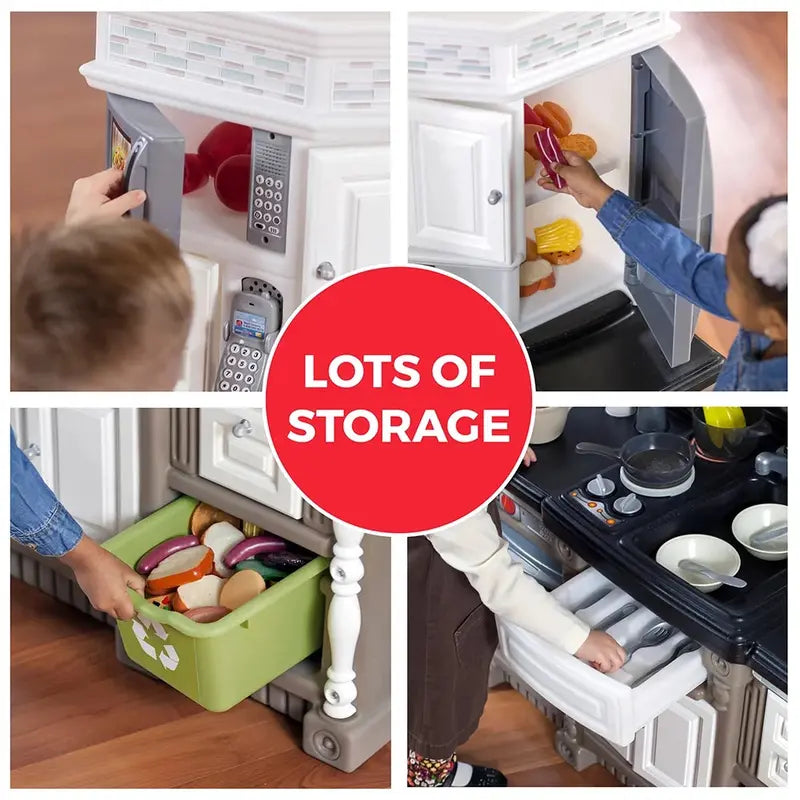 Step2 Lifestyle Dream Kitchen Playset – Interactive Toddler Pretend Kitchen with Electronic Sounds, Lights, and Role-Play Accessories
