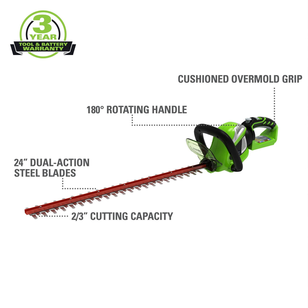 Greenworks 40V 24" Hedge Trimmer with (1) 2Ah Battery and Charger 22262VT