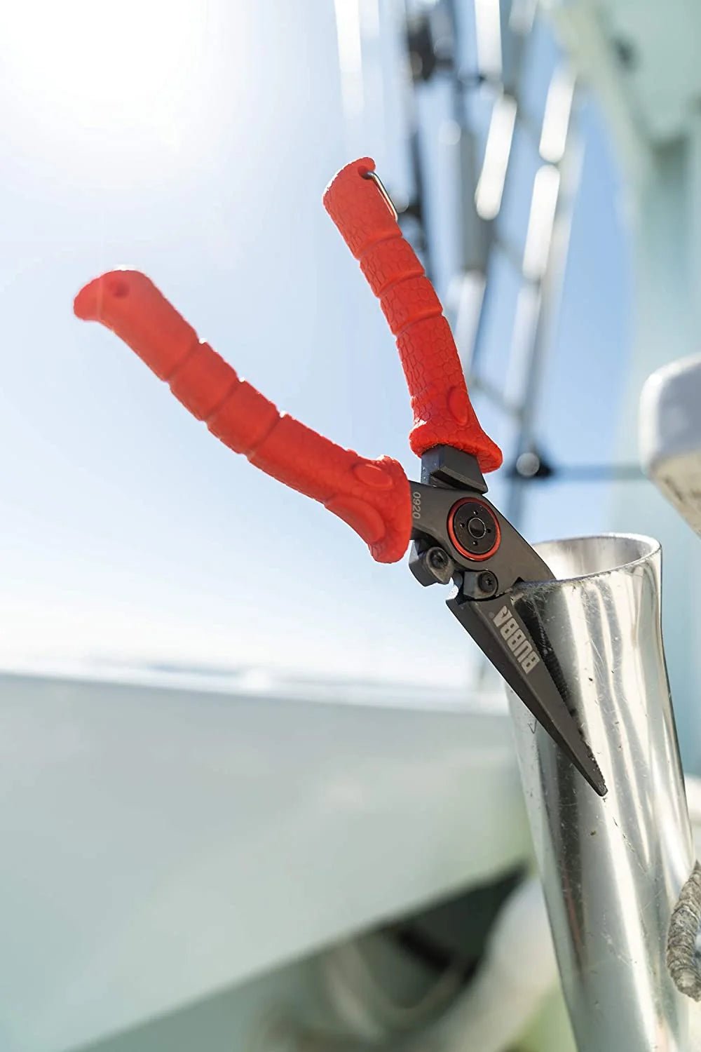 BUBBA 8.5" Stainless Steel Pliers with Non-Slip Handle . Spring Loaded with Crimping Tools and Anvil Cutters Lanyard Hole and Sheath