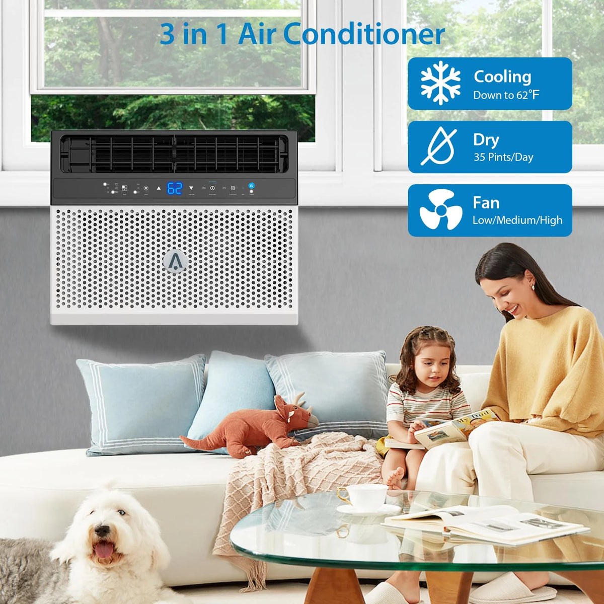 TROPOW 110V Window - Mounted Air Conditioner 6, 000 BTU with Remote/APP Control and ECO Mode