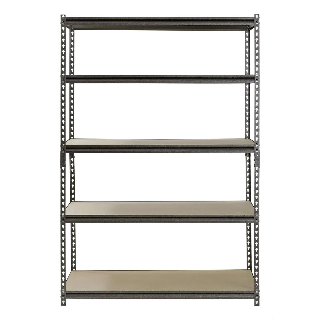 Edsal 48"W x 24"D x 72"H 5-Shelf Steel Freestanding Shelves . Silver-Vein