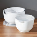 Rosti White Melamine Mixing Bowls with Lids Set | Crate u0026 Barrel