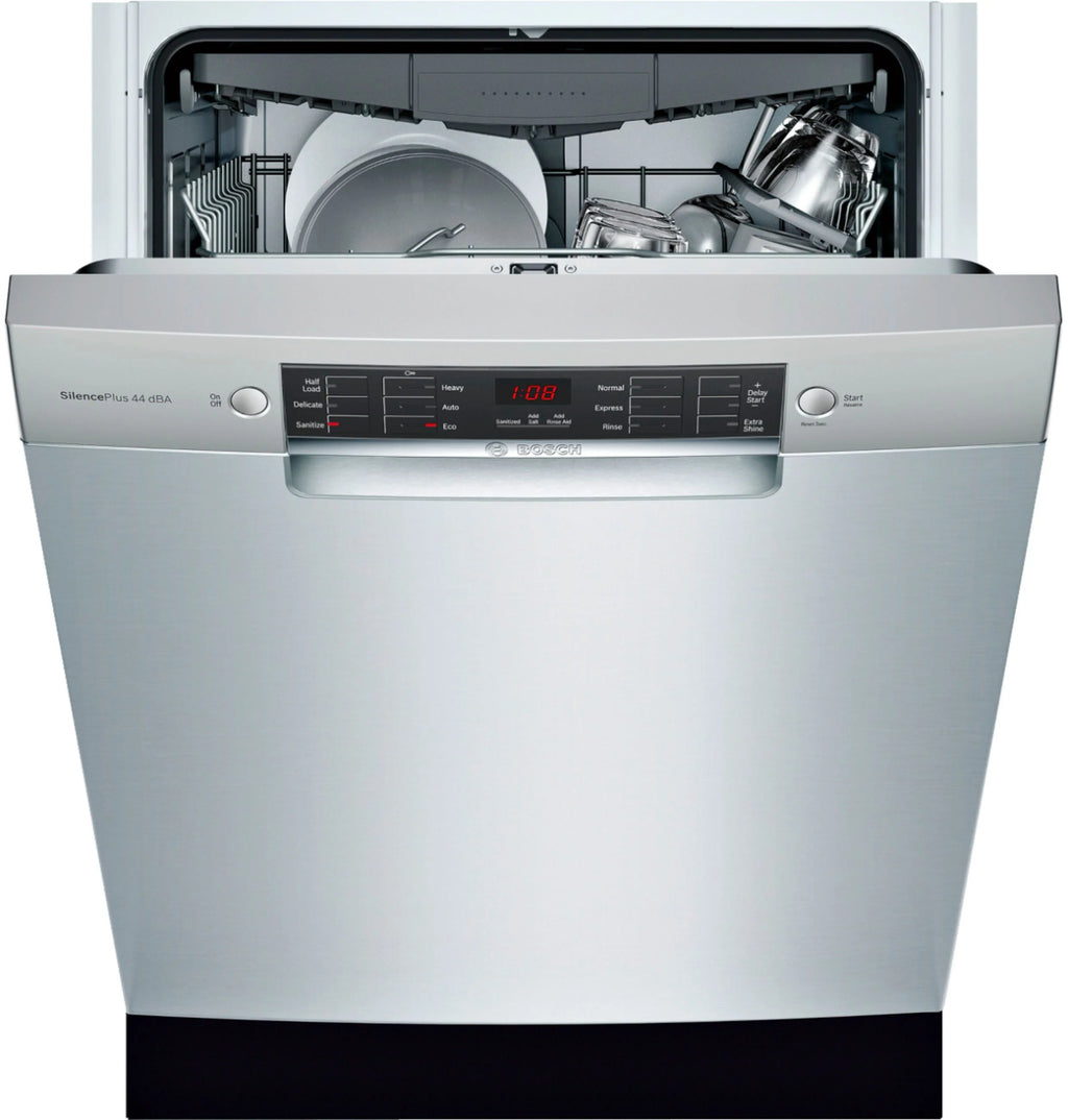 Bosch - 800 Series 24" Front Control Built-In Dishwasher with Stainless Steel Tub - Stainless steel