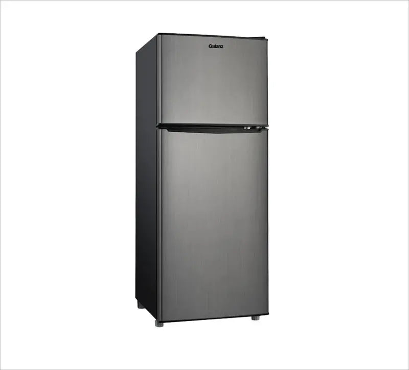 Stainless Steel 4.6 Cu Ft Mini Fridge with Freezer – Compact Two-Door Refrigerator for Dorms, Offices, or Apartments