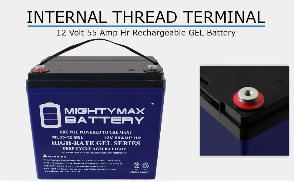 ML35 - 12 GEL - 12 Volt 35 AH, GEL Type, Internal Thread (INT) Terminal, Rechargeable AGM Battery