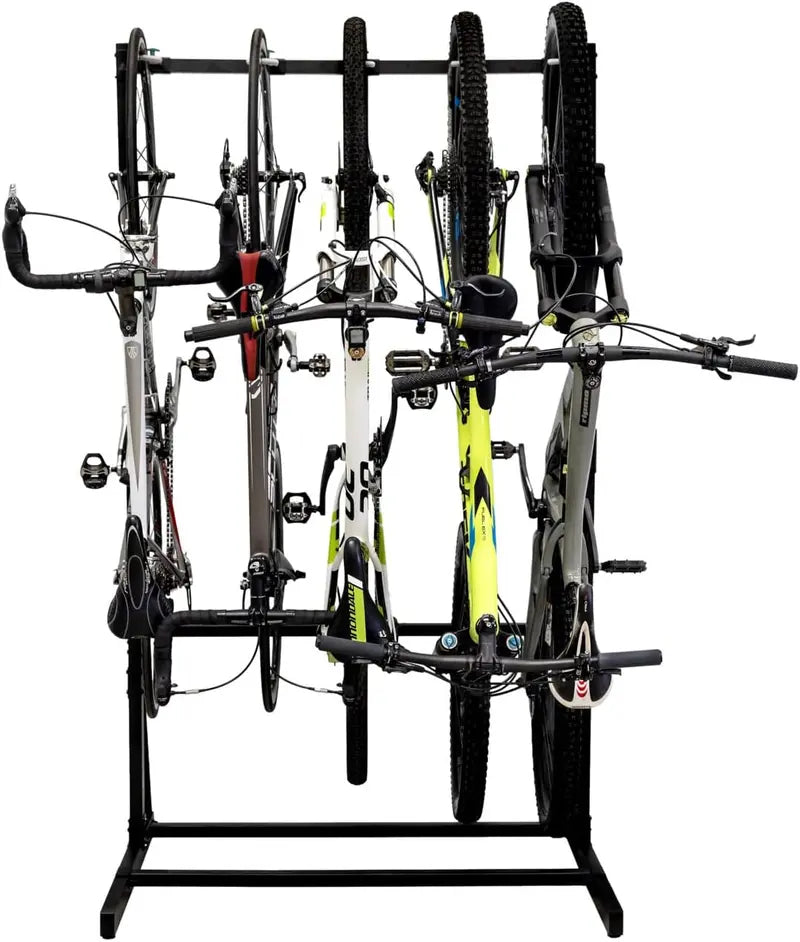 StoreYourBoard Teal Freestanding Triangle Bike Rack – Holds Up to 5 Bikes with Space-Saving Vertical Design