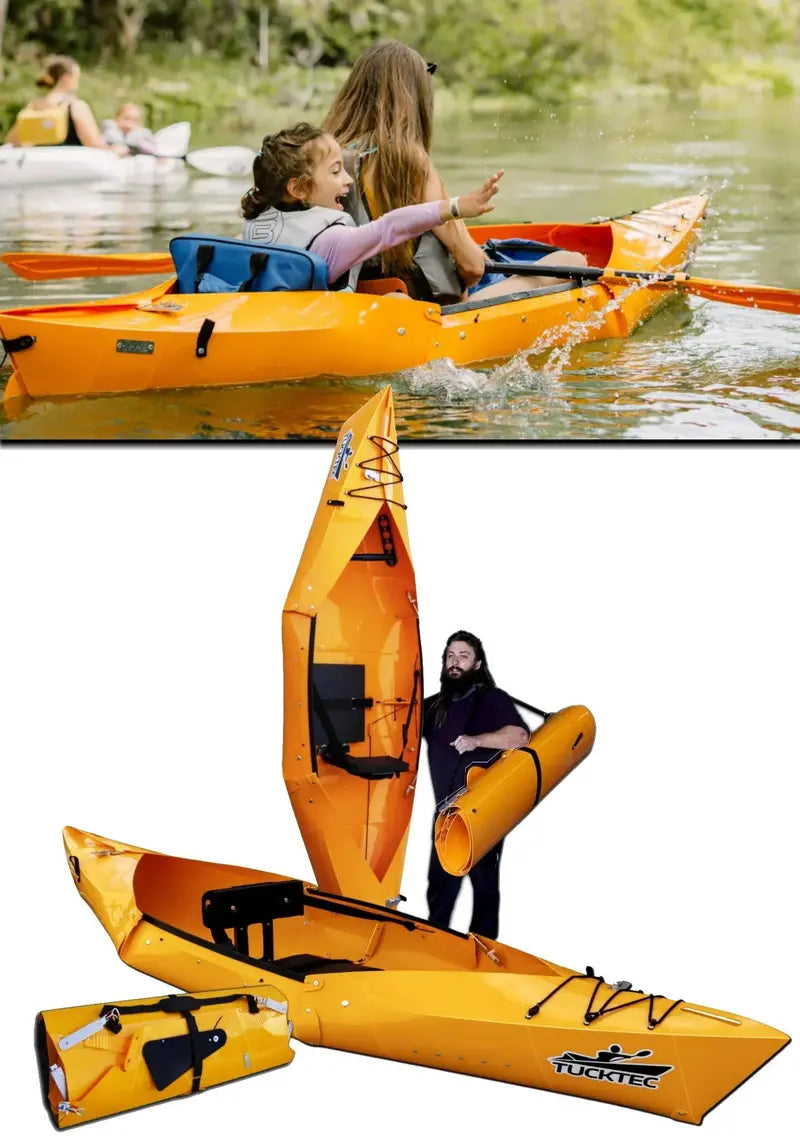 TUCKTEC 10-Foot Pro Folding Kayak – Dark Yellow, Ultra-Portable Design