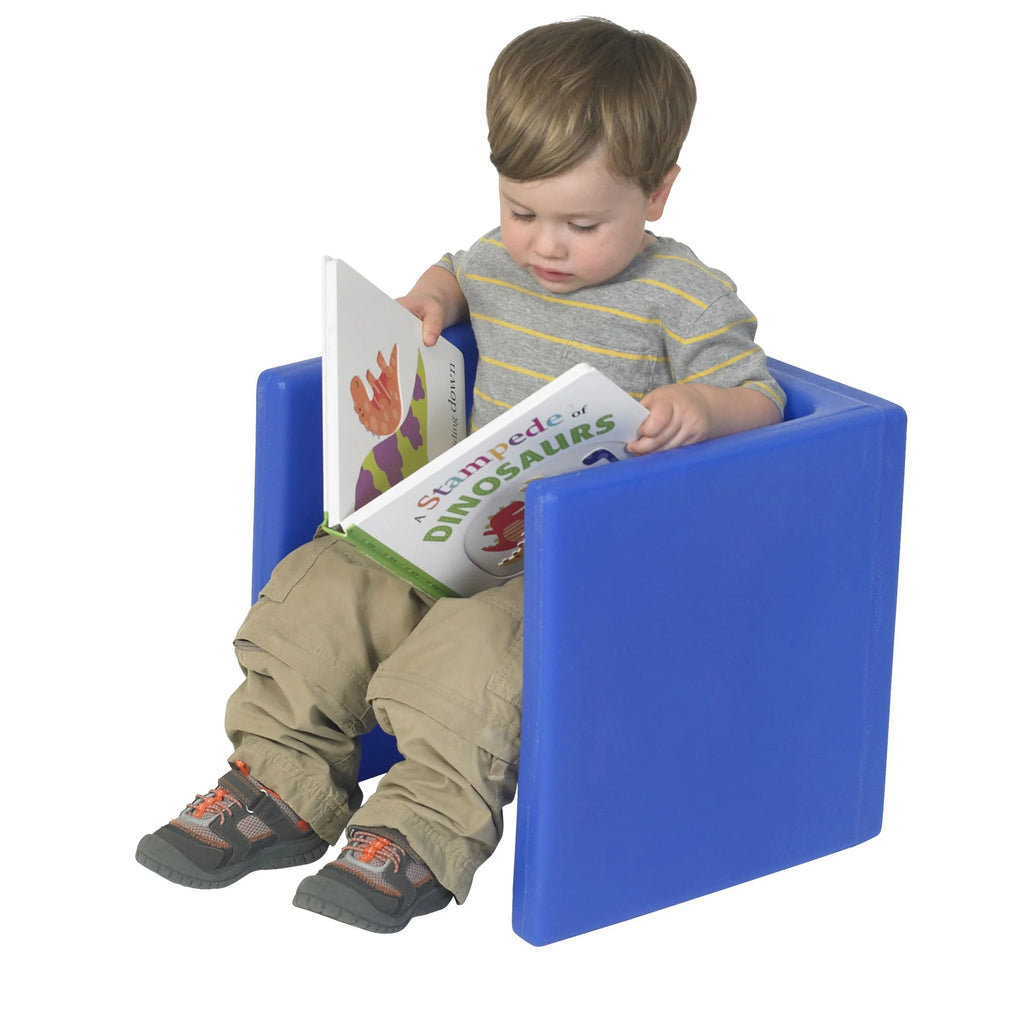 Children's Factory Indoor Outdoor Kids Cube Chair For Classroom & Playroom, Blue