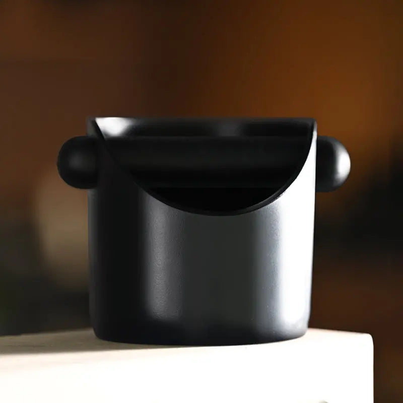 Compact Home Espresso Knock Box & Portafilter Stand for Machine-Based Brewing