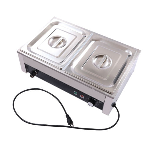 Food Warmer Steam Table Countertop 2-Pan Station Stainless Steel 110V
