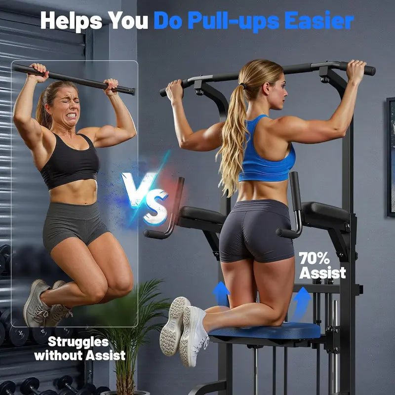 Sportsroyals Power Tower Pulp Up Bar Station – 450 lb Capacity Tilted Immersion Trainer