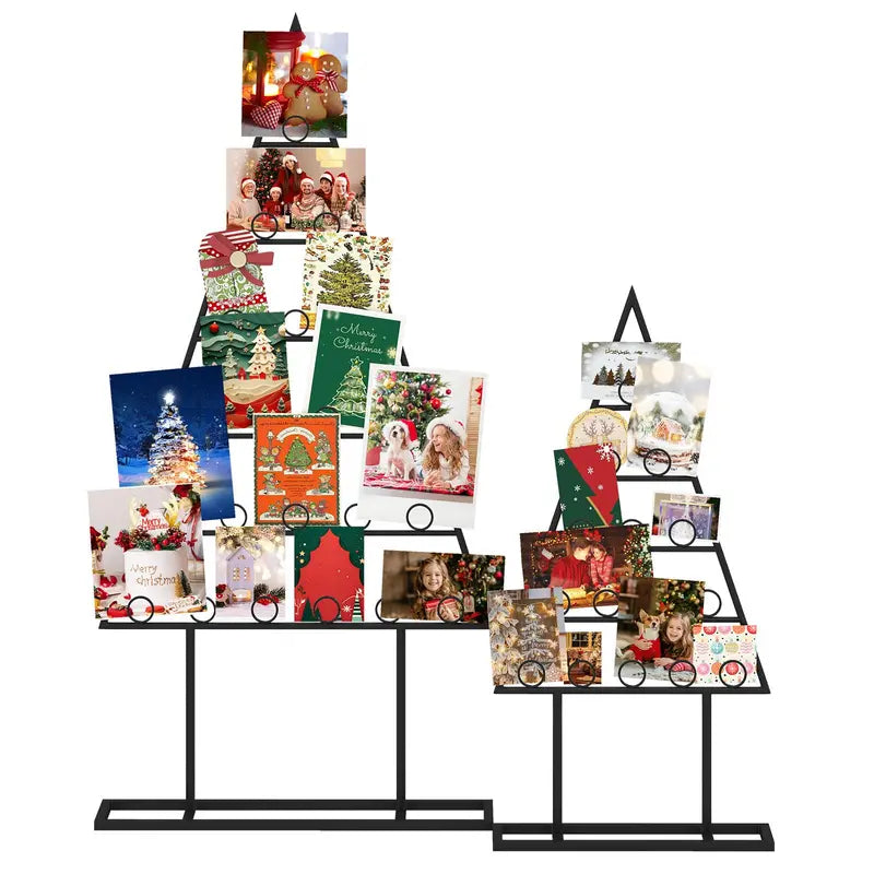 Two-Piece Photo Holder Christmas Tree with 36 Rounded Clips for Holiday Memories