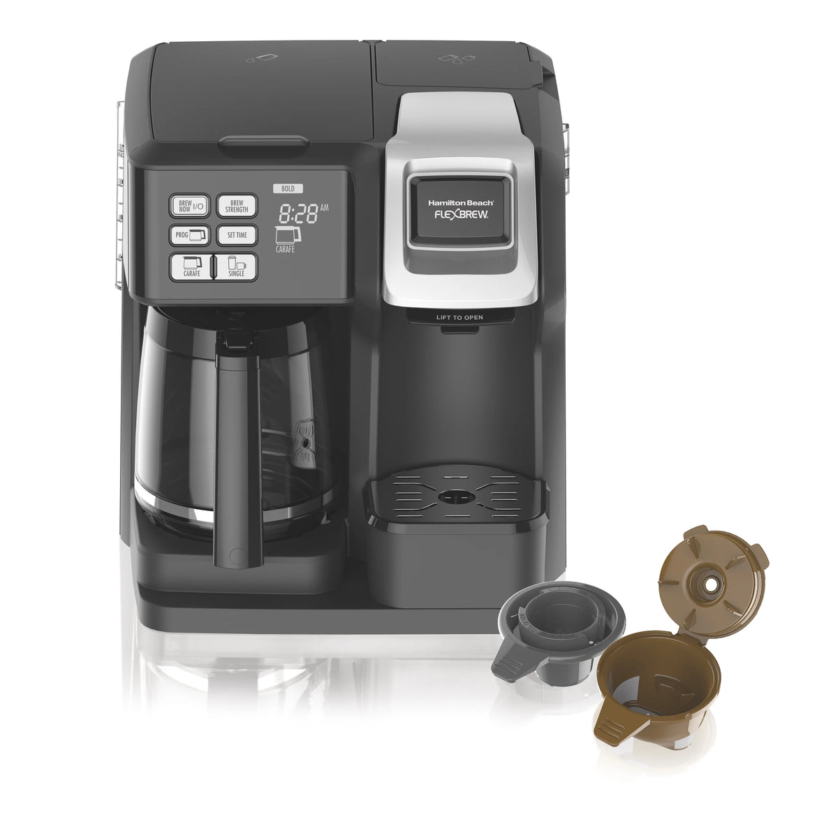 Hamilton Flexbrew Programmable Single Serve Pod to 12 Cup Coffee Maker, Black