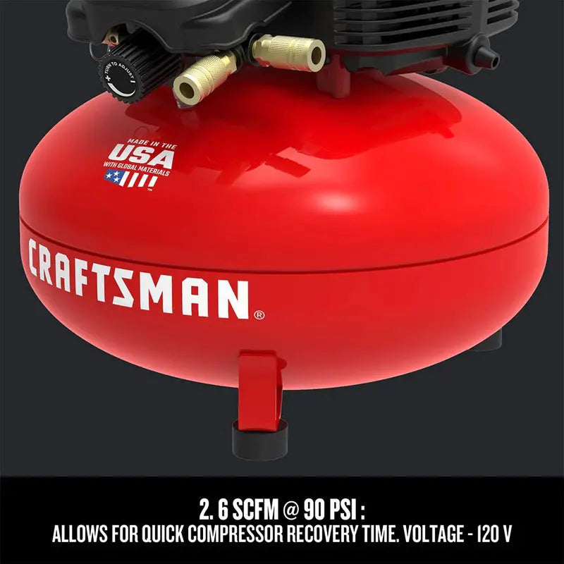 CRAFTSMAN 6 Gallon Portable Air Compressor, Oil-Free Pump, 150 Max PSI, 13-Piece Accessory Kit