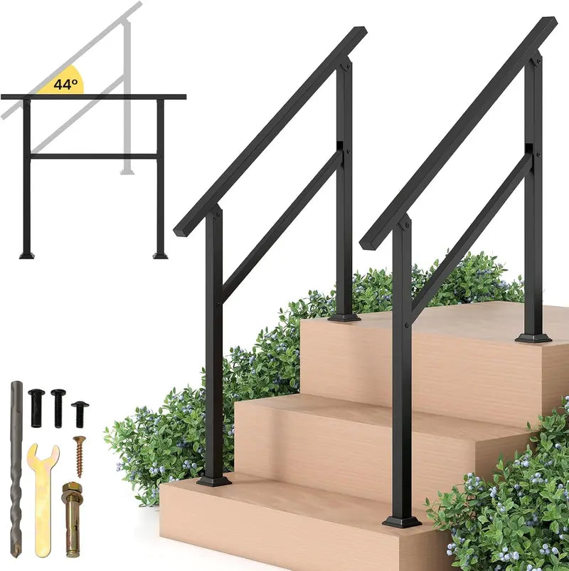 Compact Outdoor Metal Handrail for 0  Steps