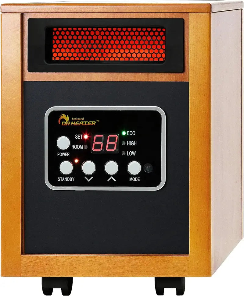 Dr. Infrared Heater Portable Space Heater  1500-Watt Ceramic Heating Unit in Cherry Finish