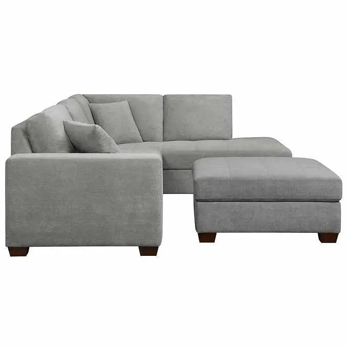 Thomasville Miles Fabric Sectional – Modular Design with Integrated Storage Ottoman