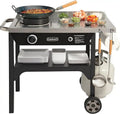 Cuisinart Outdoor Wok Station  50,000 BTU Propane Burner with Prep Table & 14 Carbon Steel Wok