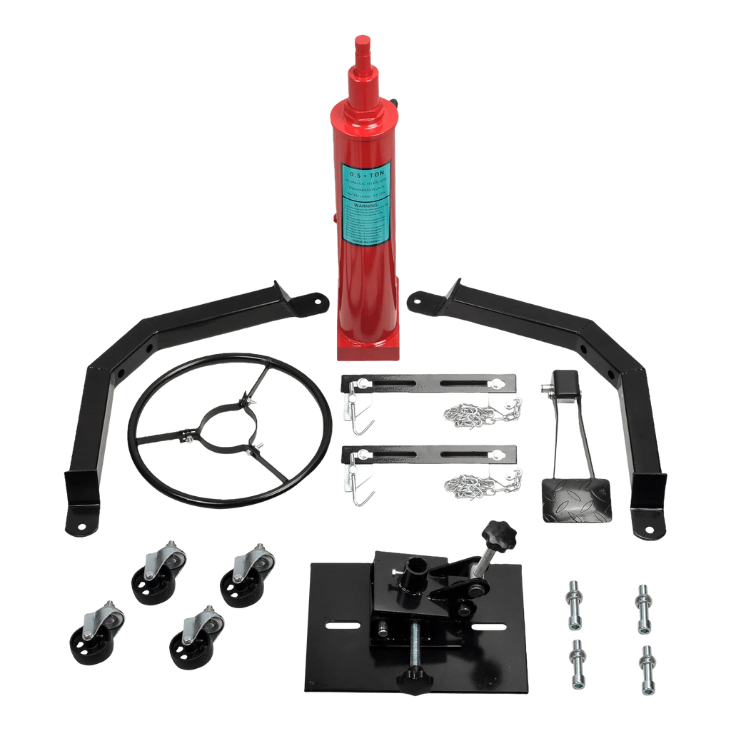 FGJQEFG Transmission Jack 1100Lbs 2 Stage Hydraulic High Lift Vertical Telescopic 34" - 68" Adjustable Height with Foot Pedal Wheels