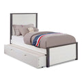 Furniture of America Acres Wood Full Bed with Trundle in White and Gray