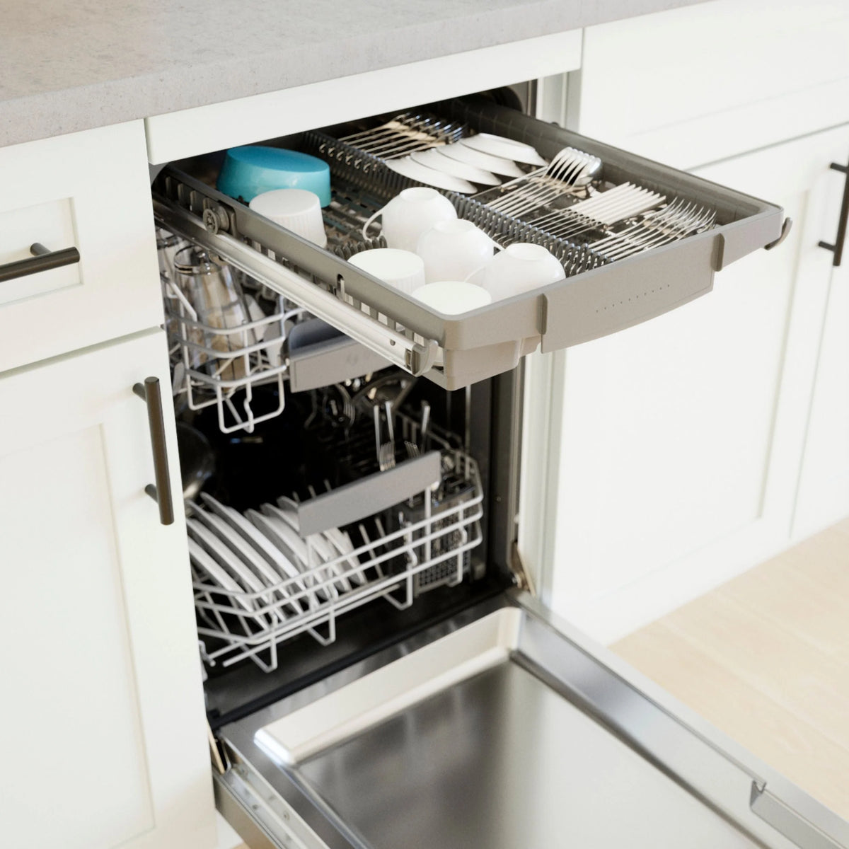 Bosch - 800 Series 18" Front Control Smart Built-In Stainless Steel Tub Dishwasher with 3rd Rack, 44 dBA - Stainless steel