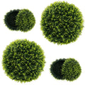 Two 22-Inch Fake Cypress Topiary Balls – Large Outdoor-Grade Faux Cedar Spheres