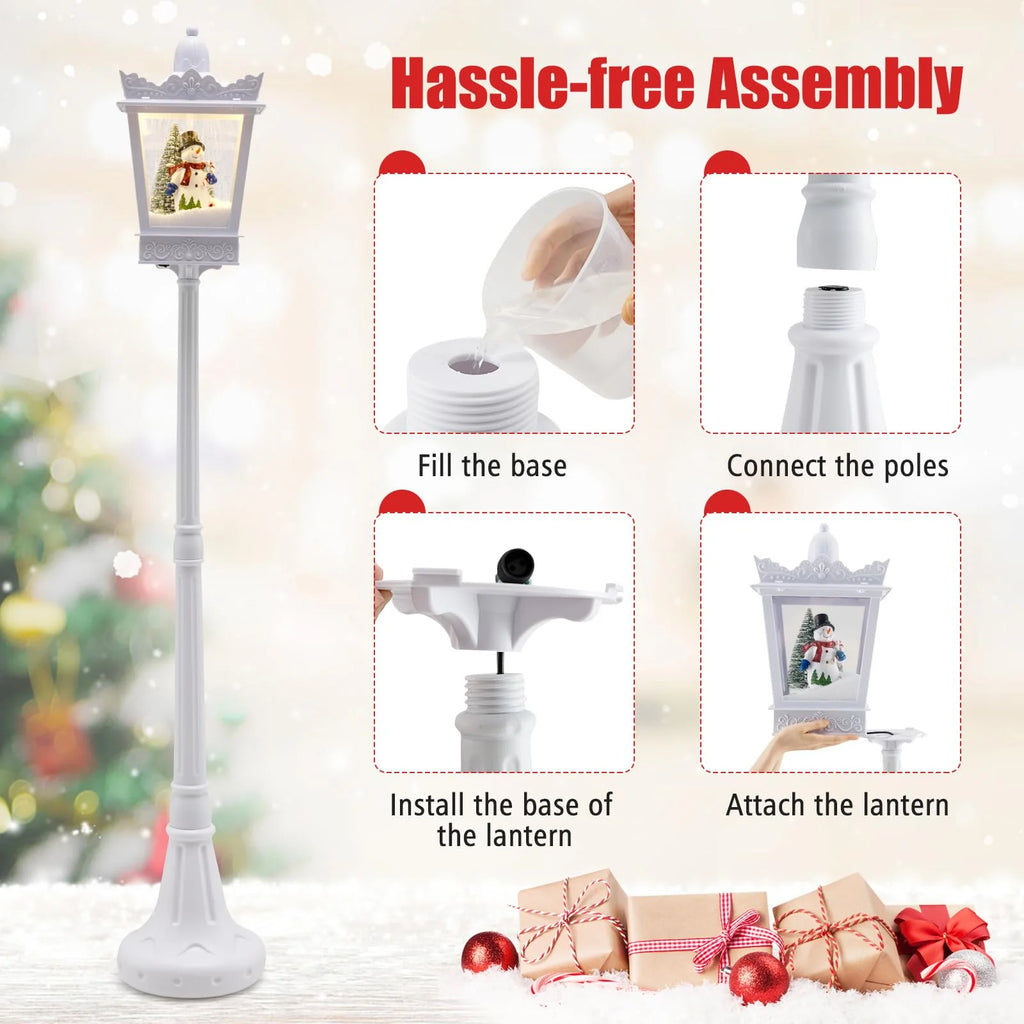 Tangkula 8 ft Musical Christmas Street Light Indoor/Outdoor Lamp Post with Warm White LEDs