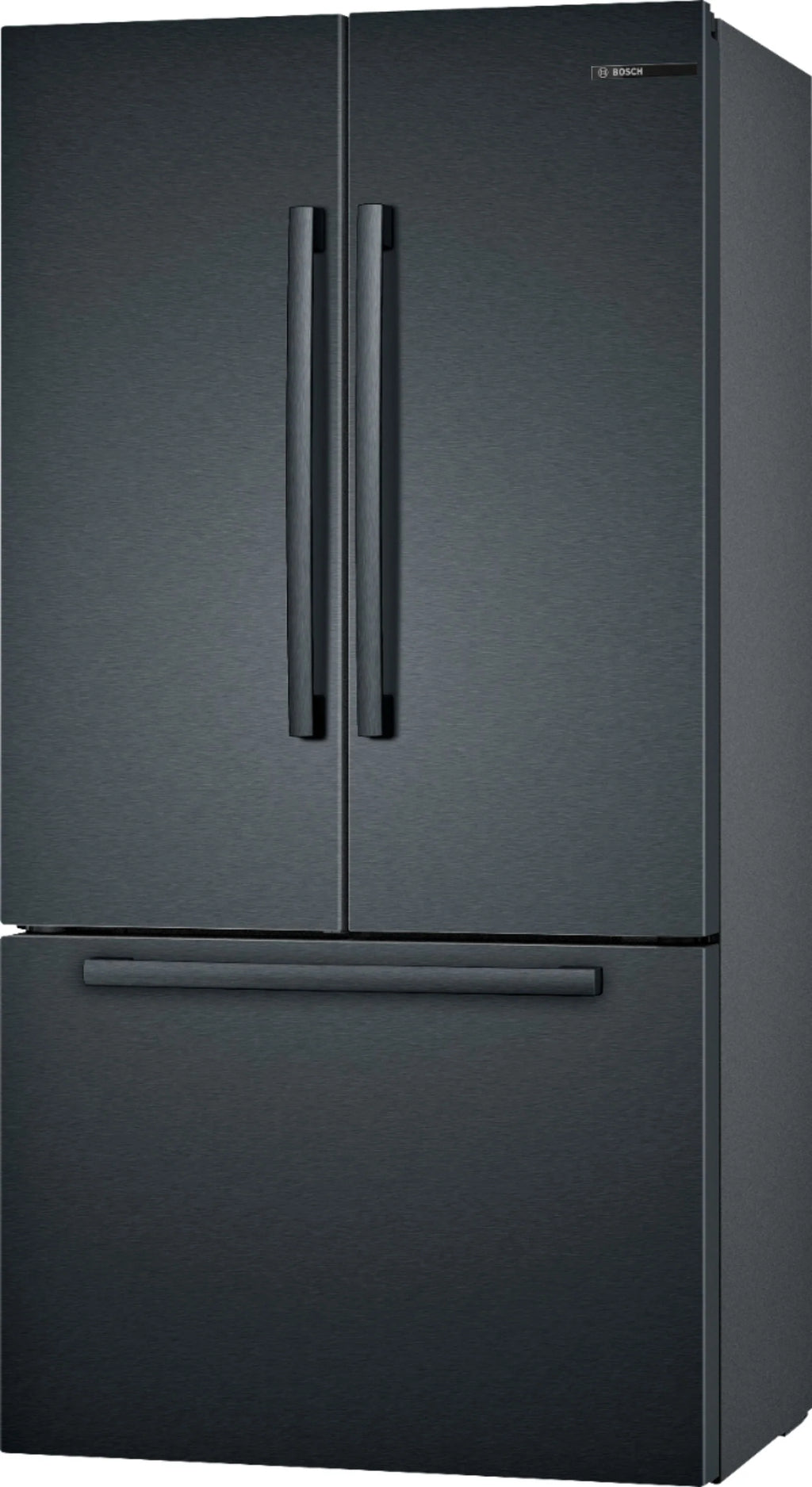 Bosch - 800 Series 21 Cu. Ft. French Door Counter-Depth Smart Refrigerator - Black stainless steel