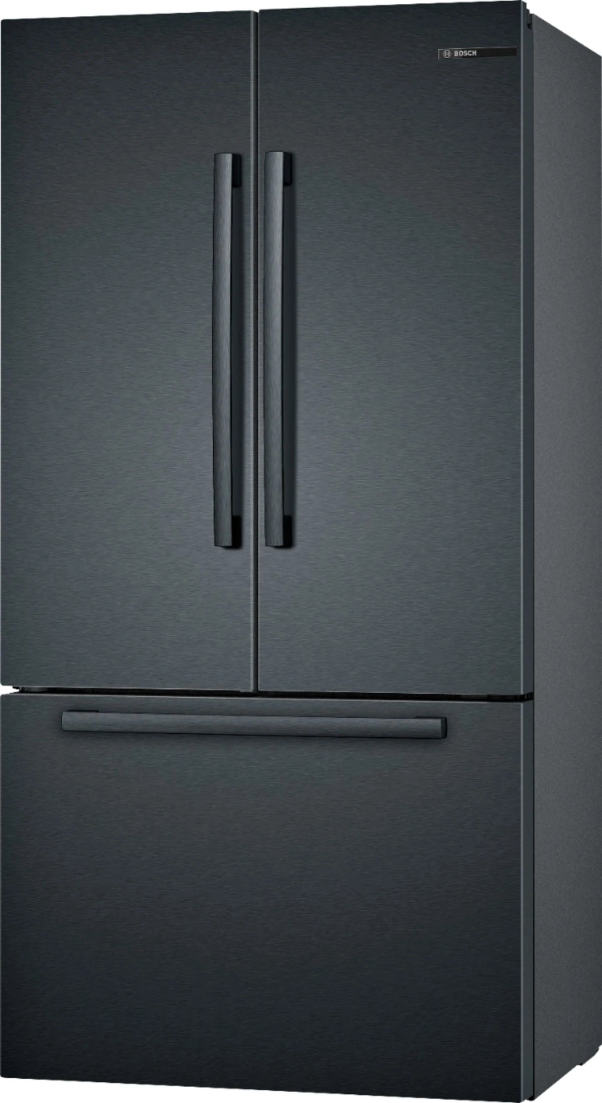 Bosch - 800 Series 21 Cu. Ft. French Door Counter-Depth Smart Refrigerator - Black stainless steel