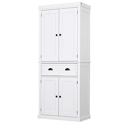 HOMCOM Traditional Freestanding Cupboard Colonial