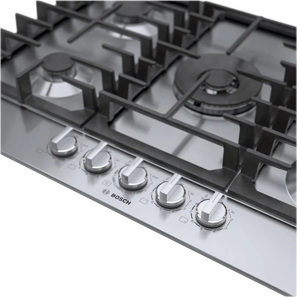 Bosch - 800 Series 30" Built-In Gas Cooktop with 5 burners - Silver