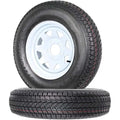 Trailer Tire & Wheel Combo – 175/80-13 White Spoke Rims, 5-Lug, Load Range C (2-Pack)