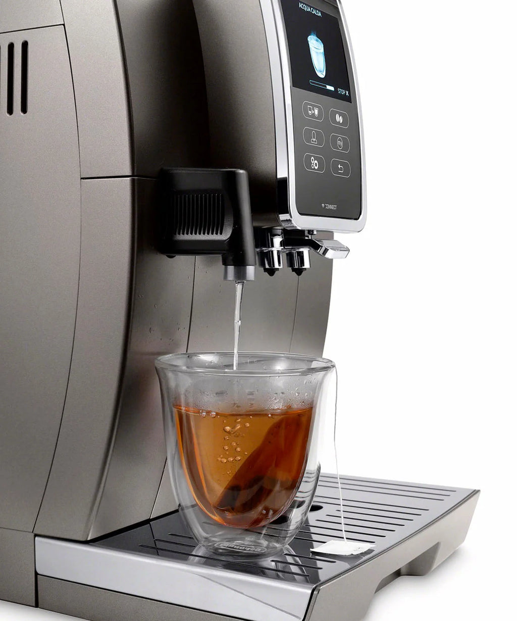 De'Longhi - Dinamica Plus Fully Automatic Espresso Machine with Built-in Grinder - Titanium