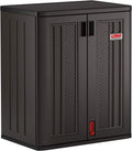 Suncast Heavy-Duty 9 cu. ft Resin Storage Cabinet – Lockable, Reinforced Shelves, USA-Made Garage or Workshop Organizer in Black