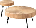 Two-Piece Farmhouse Nesting Coffee Tables – Stylish Round Accent Set for Cozy Living Spaces