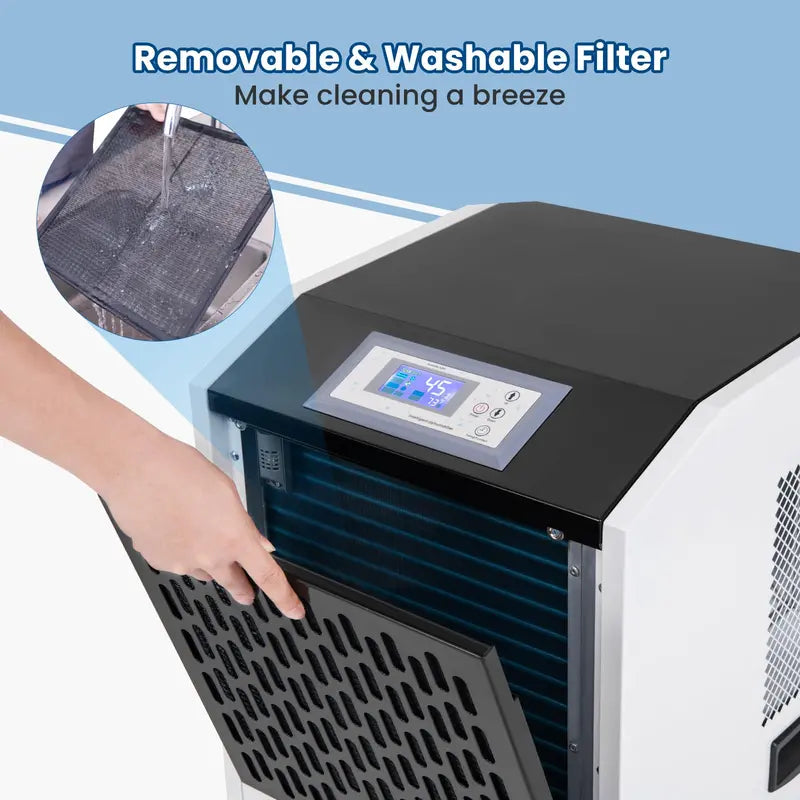 Commercial-Grade 250-Pint Dehumidifier  Industrial Strength with Continuous Drain Hose Compatibility