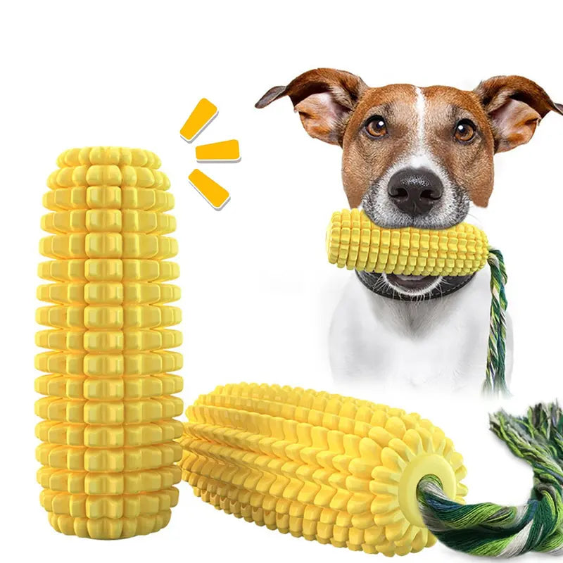 Dog Chew Toys, Puppy Toothbrush for Cleaning Teeth,Dog Squeak/Non-Squeak Toys Interactive Corn Toys, Dog Toys Aggressive Chewers for Small/Medium/Large Dog