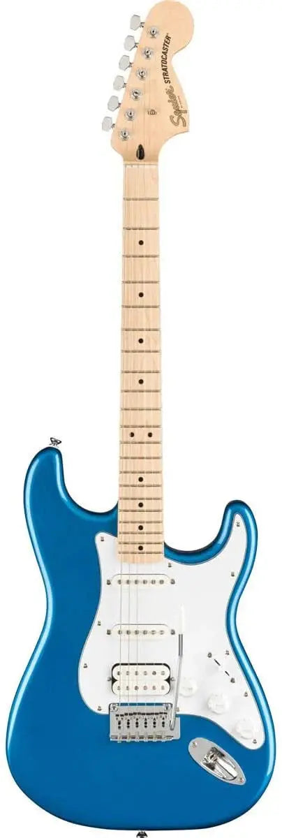 Squier Affinity Stratocaster HSS Pack – Lake Placid Blue Electric Guitar Bundle with Maple Fingerboard