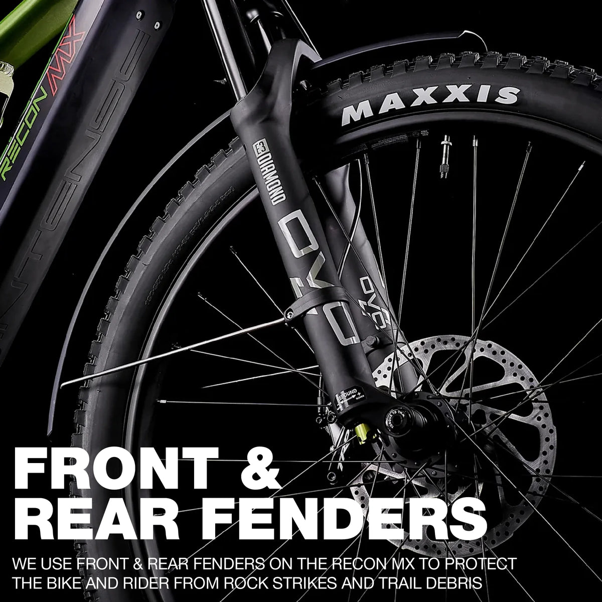INTENSE RECON MX Adventure Adult S/M Electric Mountain Bike with Shimano Steps E7000 Motor, 11 - Speed Gears, 27.5" Wheels, DVO Suspension, 504 Wh Integrated Battery, Custom Rack and Bag Set Included