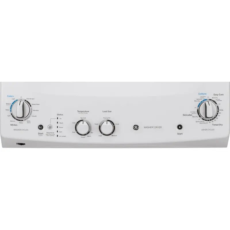 Compact Laundry Center  3.8 Cu. Ft. Top-Load Washer and 5.9 Cu. Ft. Electric Dryer in a Single White Unit