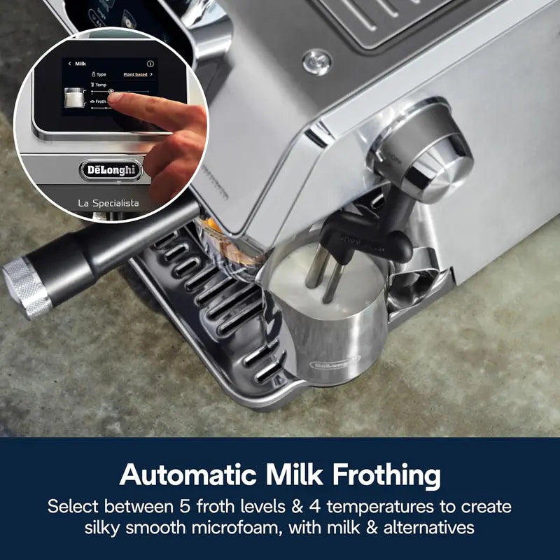 De onghi La Specialista Touch Espresso Machine  Integrated Grinder, Cold Brew & Iced Mode, 10 Presets, Italian Craftsmanship