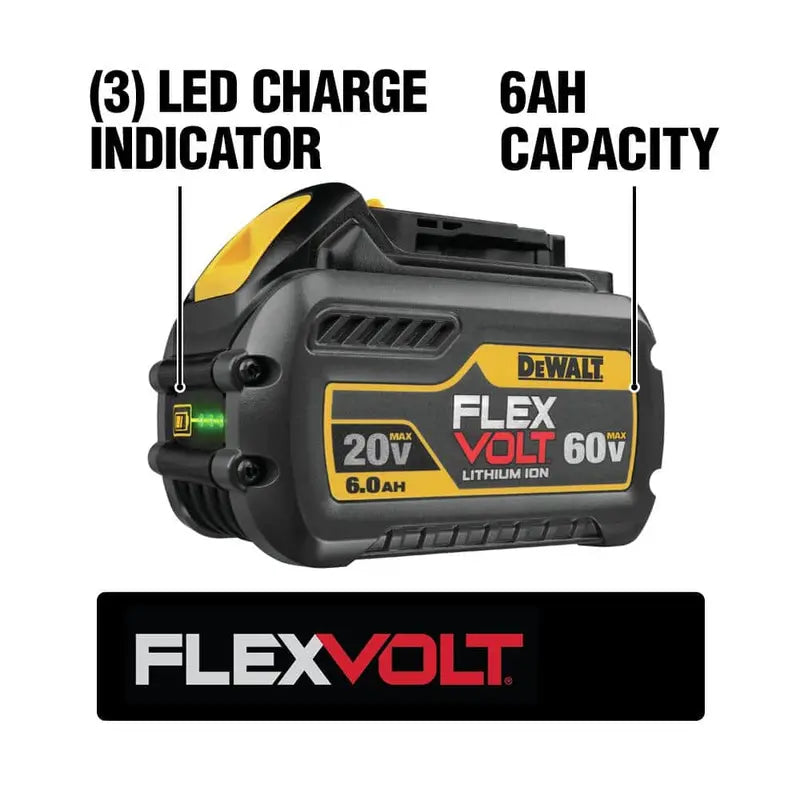 DEWALT FLEXVOLT 20V/60V MAX Lithium-Ion 6.0Ah Battery Pack DCB606